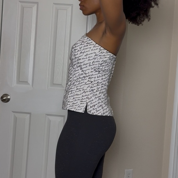 White Script Print Tube Top - Picture 2 of 4